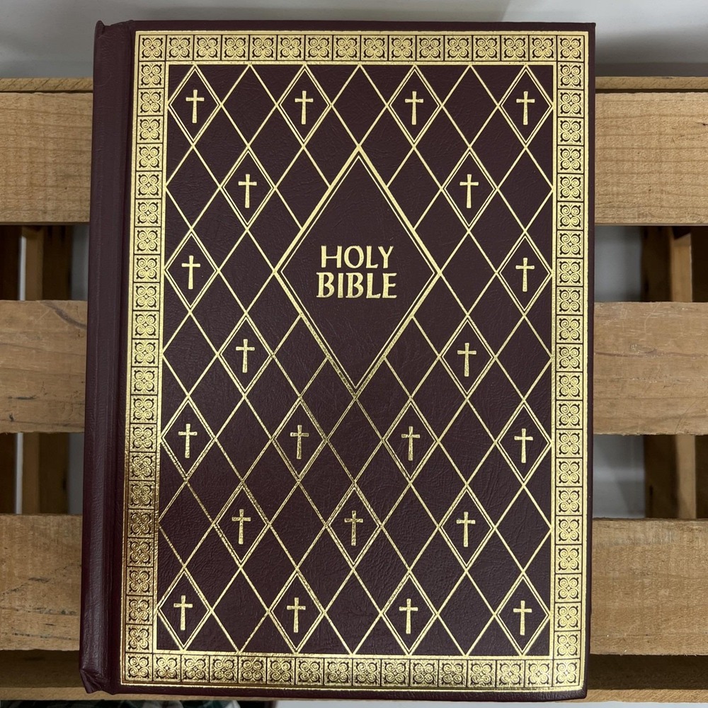 Fireside Holy Bible Catholic Parish Edition NAB Burgundy Gold Gilt 1994-1995